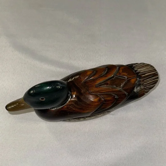 Mallard Duck Solid Wood Signed by Creator Leo Kappy Vintage Beautiful Decoy - Picture 3 of 10